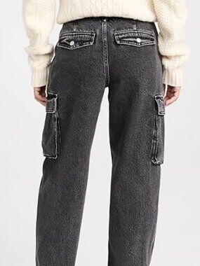 NWOT Petite Low Slung Straight Cargo Jeans in Ranney Wash